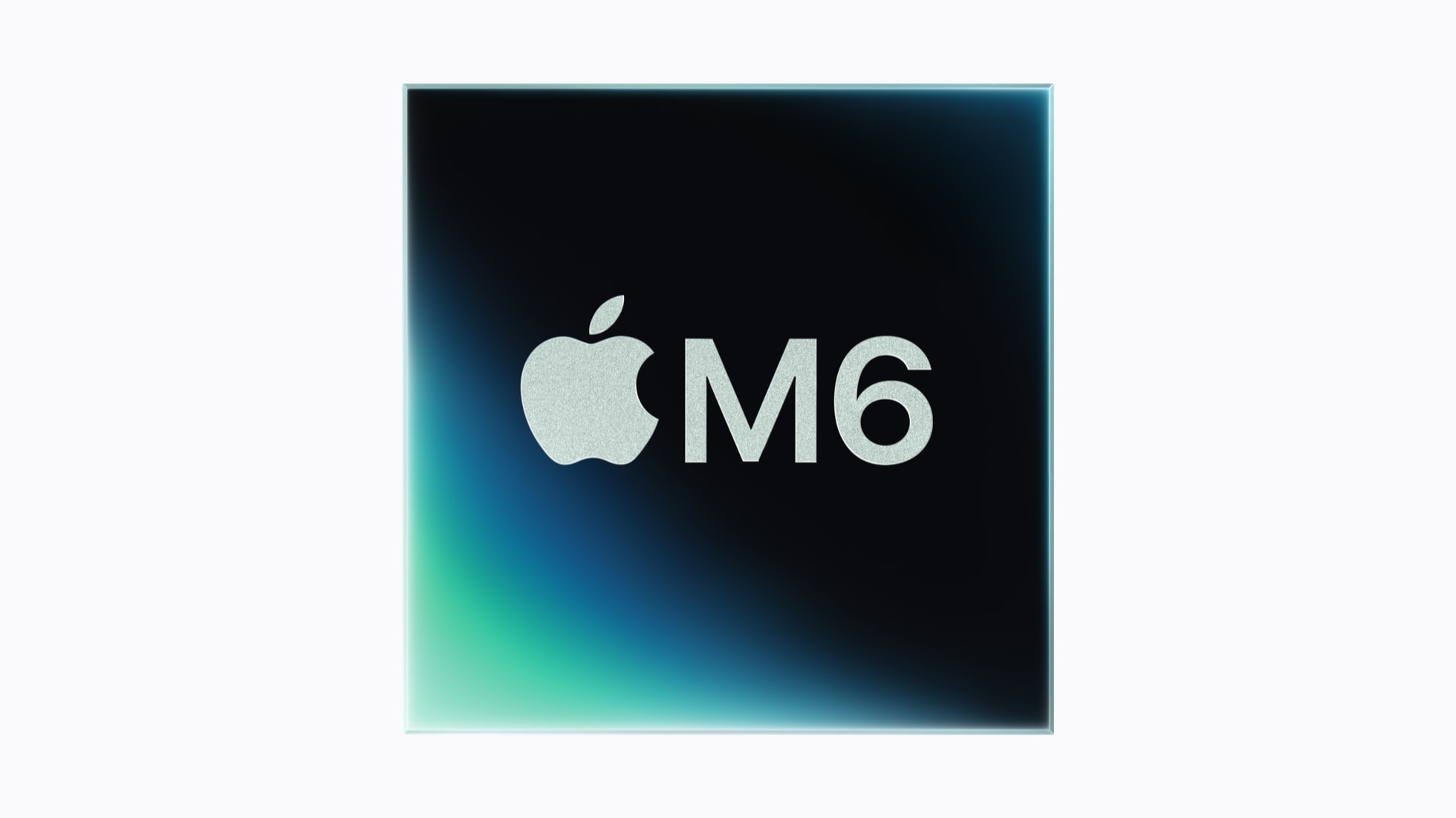 Chip Apple M6 trên nền gradient xanh tím
